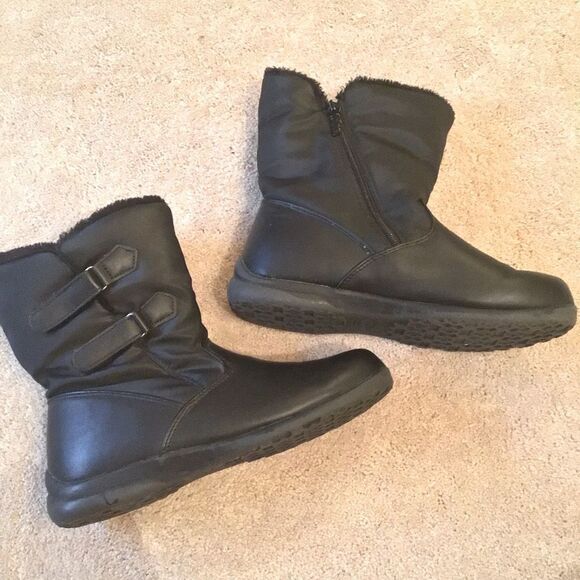 Totes Black Winter Rain Boots - Picture 1 of 5